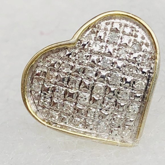 Diamond Heart-shaped Earrings with Sterling Silver - GND Designer - 2.3 Grams - Picture 8 of 12
